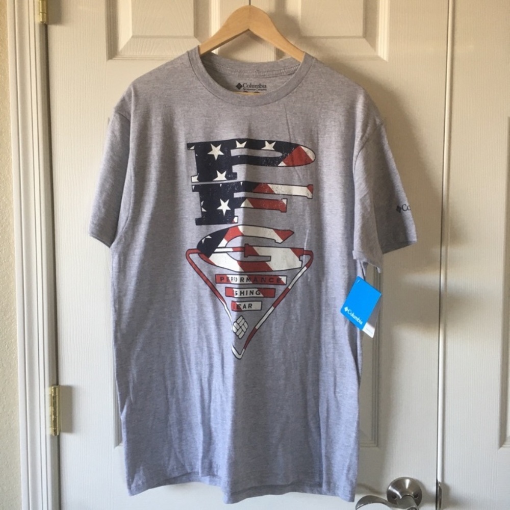 Columbia NWT American Flag T-Shirt